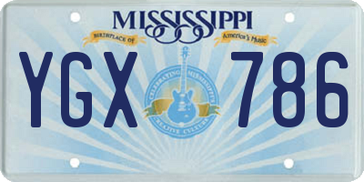 MS license plate YGX786