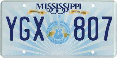 MS license plate YGX807