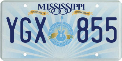 MS license plate YGX855