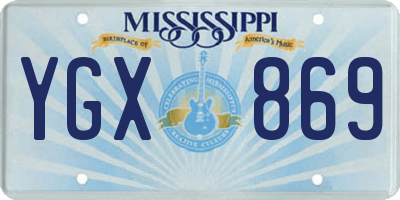 MS license plate YGX869
