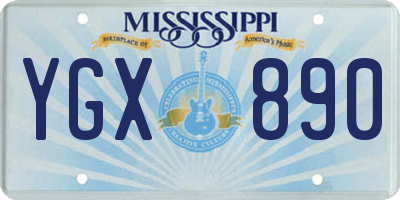 MS license plate YGX890