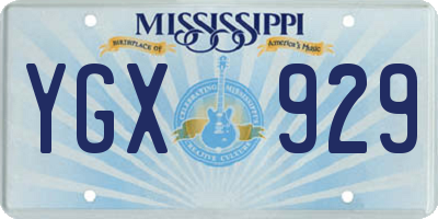 MS license plate YGX929