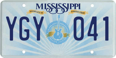 MS license plate YGY041
