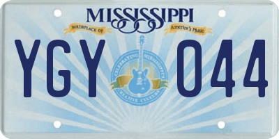 MS license plate YGY044