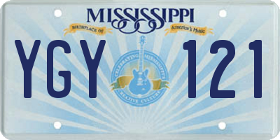 MS license plate YGY121