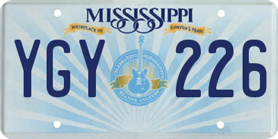 MS license plate YGY226