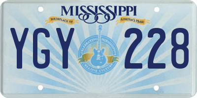 MS license plate YGY228