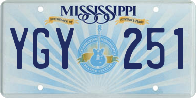 MS license plate YGY251