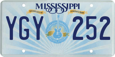 MS license plate YGY252