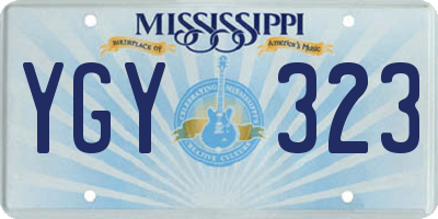 MS license plate YGY323