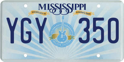 MS license plate YGY350