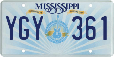 MS license plate YGY361