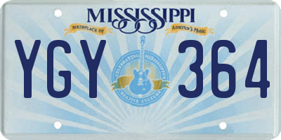 MS license plate YGY364