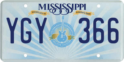 MS license plate YGY366