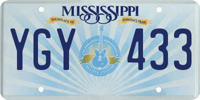 MS license plate YGY433
