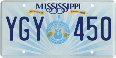 MS license plate YGY450