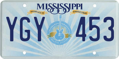 MS license plate YGY453