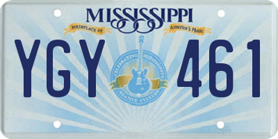 MS license plate YGY461