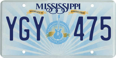 MS license plate YGY475