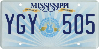MS license plate YGY505