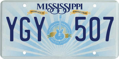 MS license plate YGY507