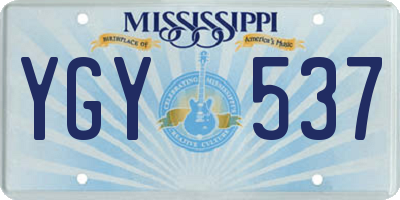 MS license plate YGY537