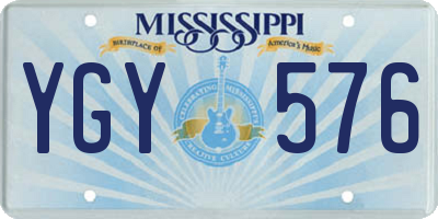 MS license plate YGY576