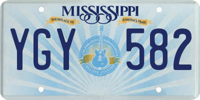 MS license plate YGY582