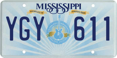 MS license plate YGY611
