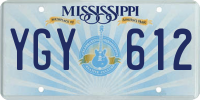 MS license plate YGY612