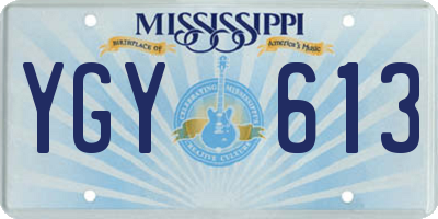 MS license plate YGY613