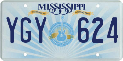 MS license plate YGY624