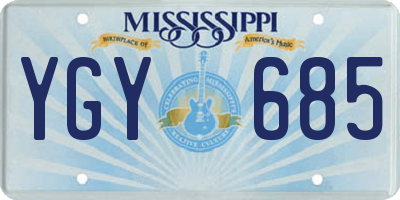 MS license plate YGY685