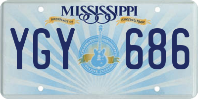 MS license plate YGY686