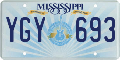 MS license plate YGY693