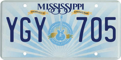 MS license plate YGY705