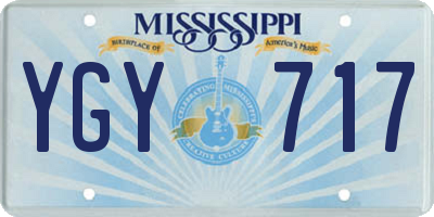 MS license plate YGY717