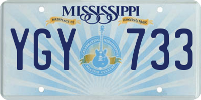 MS license plate YGY733