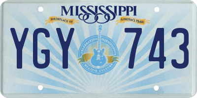 MS license plate YGY743