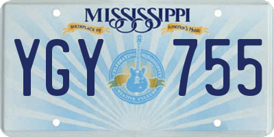 MS license plate YGY755