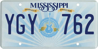 MS license plate YGY762