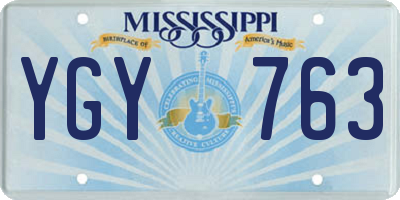 MS license plate YGY763