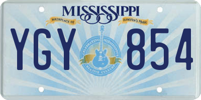 MS license plate YGY854