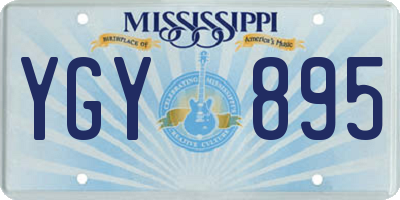 MS license plate YGY895