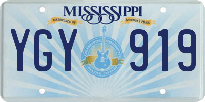 MS license plate YGY919