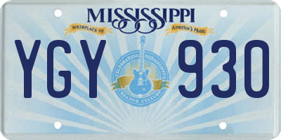 MS license plate YGY930