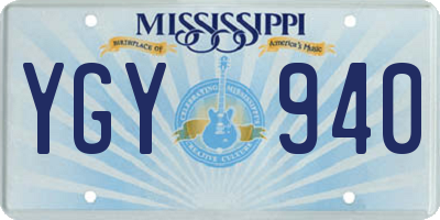 MS license plate YGY940