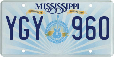 MS license plate YGY960
