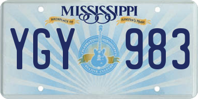 MS license plate YGY983