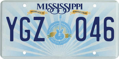 MS license plate YGZ046